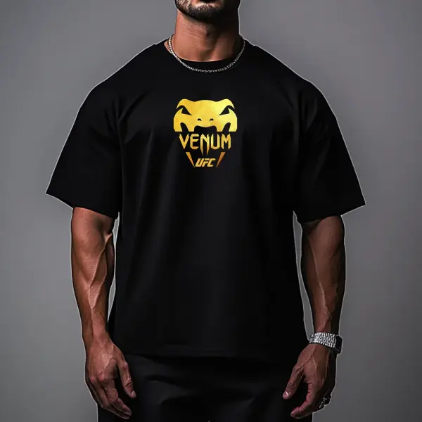 Oversized Loose Short-sleeved T-shirt Fitness Sports Ultimate Fighting Print T-shirt - Ootdyouth.com 