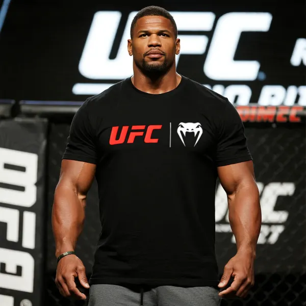 Oversized Loose Short-sleeved T-shirt Fitness Sports Ultimate Fighting Print T-shirt - Ootdyouth.com 
