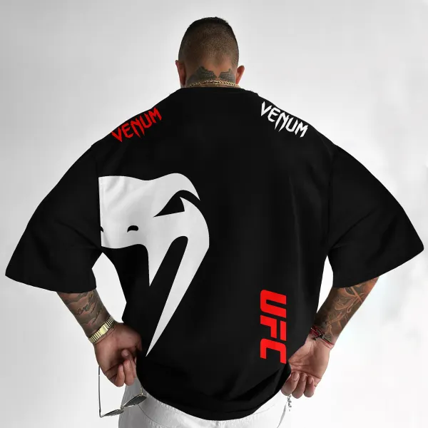Oversized Loose Short-sleeved T-shirt Fitness Sports Ultimate Fighting Print T-shirt - Ootdyouth.com 