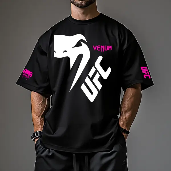 Oversized Loose Short-sleeved T-shirt Fitness Sports Ultimate Fighting Print T-shirt - Ootdyouth.com 