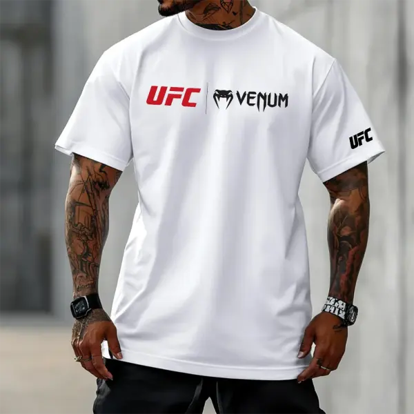 Oversized Loose Short-sleeved T-shirt Fitness Sports Ultimate Fighting Print T-shirt - Ootdyouth.com 