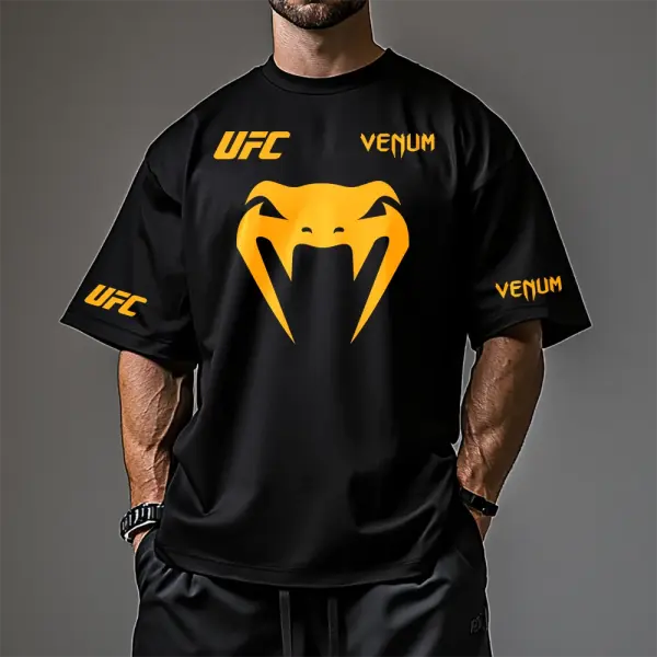 Oversized Loose Short-sleeved T-shirt Fitness Sports Ultimate Fighting Print T-shirt - Ootdyouth.com 