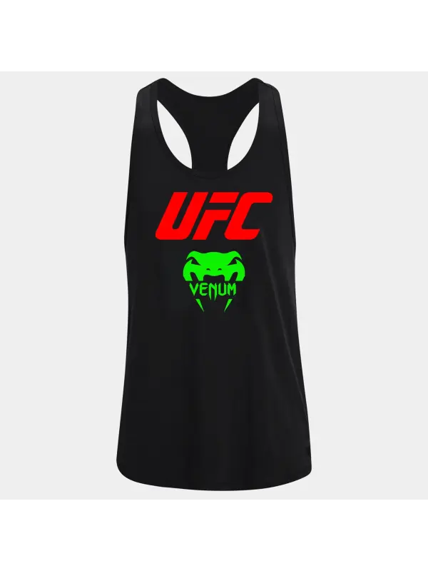 Oversized Loose Racerback Vest Fitness Sports Ultimate Fighting Print Vest - Ootdmw.com 