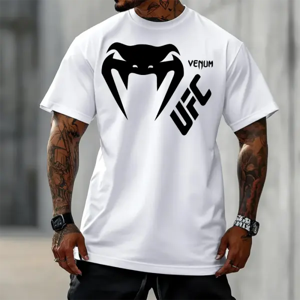 Oversized Loose Short-sleeved T-shirt Fitness Sports Ultimate Fighting Print T-shirt - Ootdyouth.com 