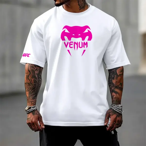Oversized Loose Short-sleeved T-shirt Fitness Sports Ultimate Fighting Print T-shirt - Ootdyouth.com 