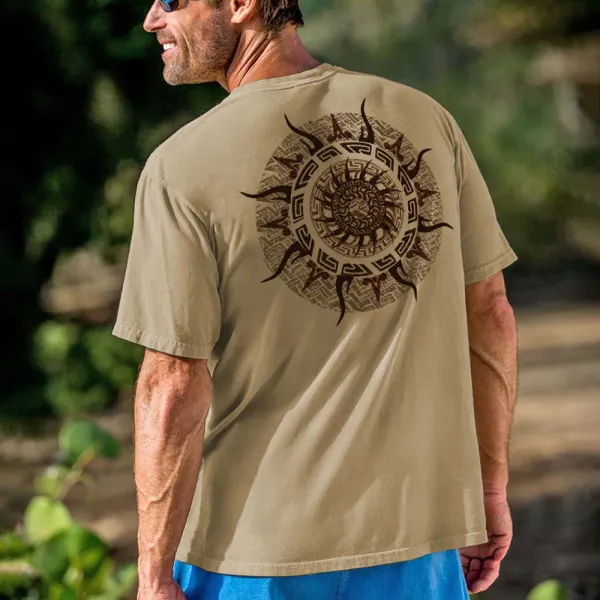 Loose And Comfortable Sun Spinner Printed T-shirt - Ootdyouth.com 