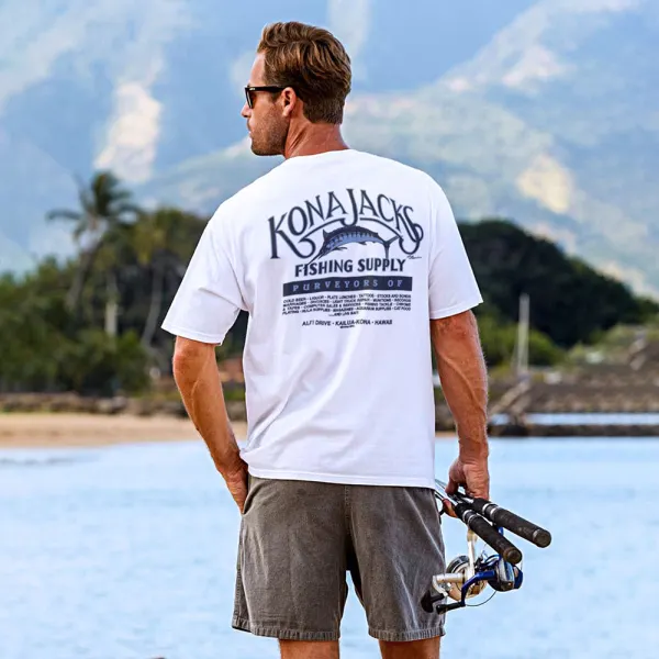 Loose And Comfortable Casual Kona Jack's Printed T-shirt - Ootdyouth.com 