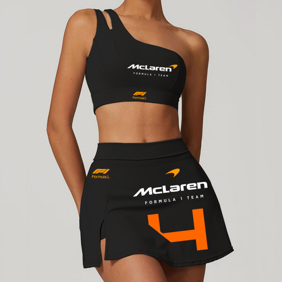 

Women's Racing Team Logo Print Slim Fit Sport All Seasons Two-Piece Suit