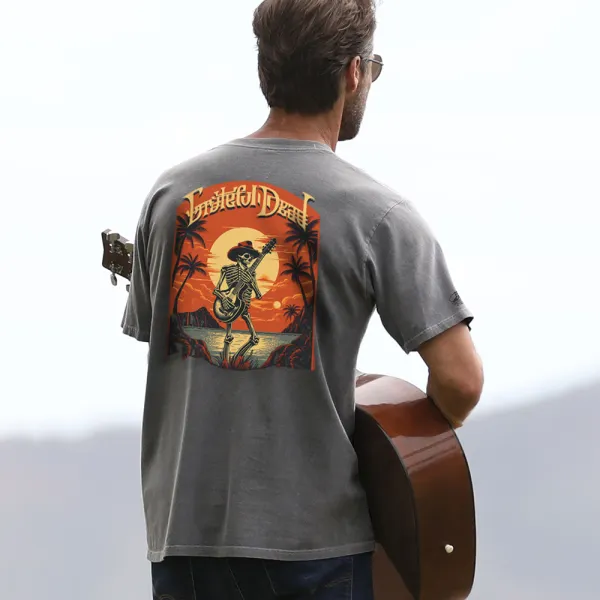 Loose Fit, Comfortable And Casual Grateful Dead Concert Poster Printed T-shirt - Ootdyouth.com 