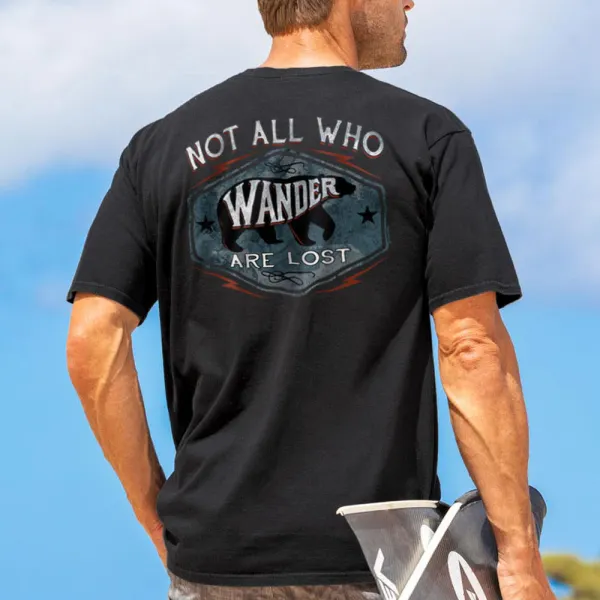 Loose And Comfortable Casual Not All Who Wander Printed T-shirt - Ootdyouth.com 