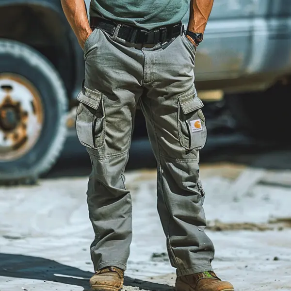 Men's Cargo Work Pants With Multi-Pockets And Durable Design - Ootdyouth.com 