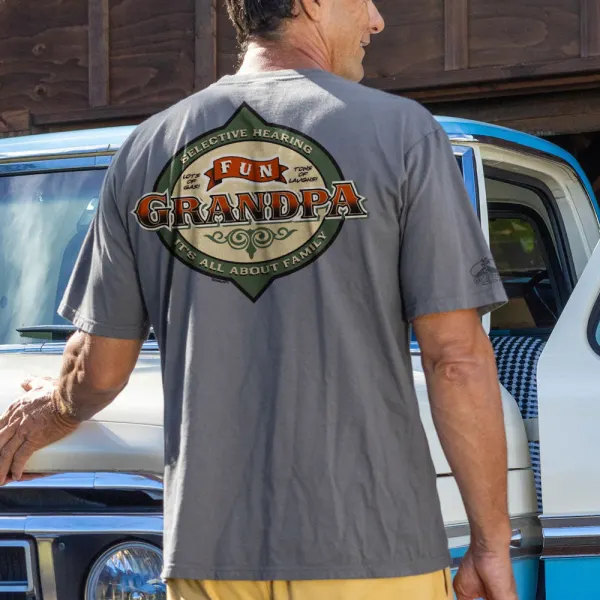 Loose And Comfortable Casual Fun Grandpa Print Short-sleeved T-shirt - Ootdyouth.com 