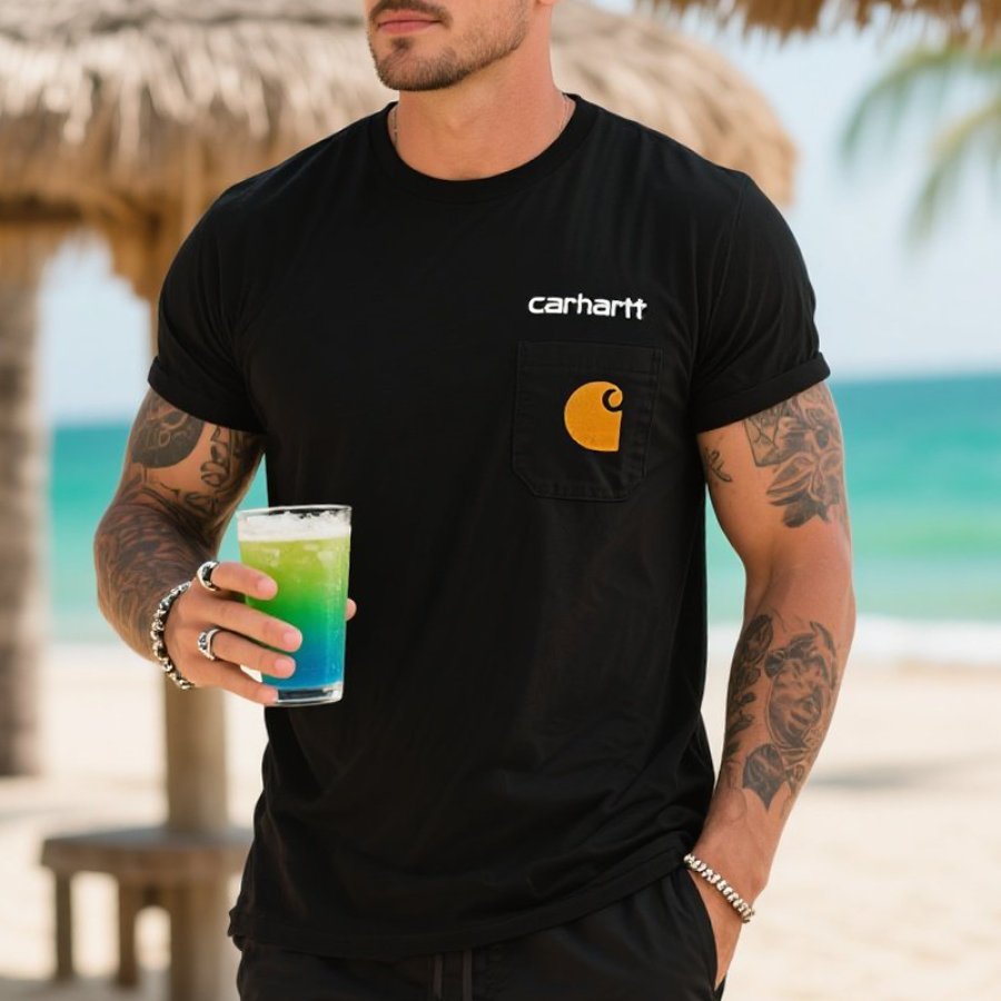

Men's Embroidery T-Shirt With Pocket