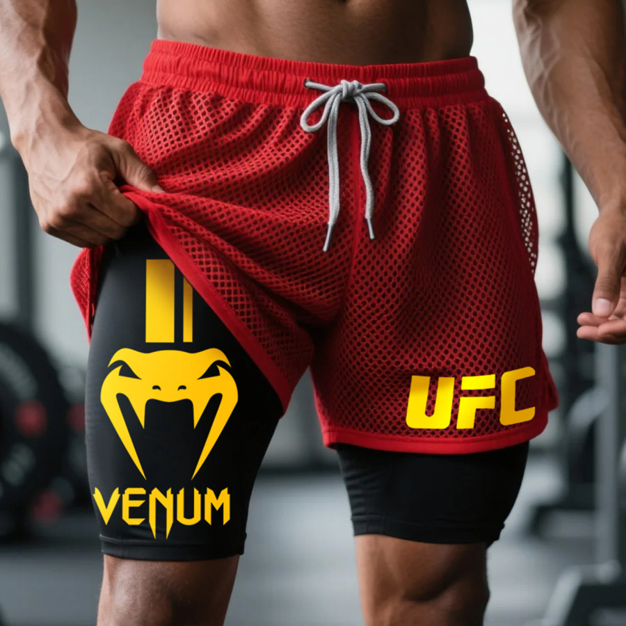 

Fitness Double Mesh Shorts Everyday Basic Shorts Ultimate Fighting Double Shorts