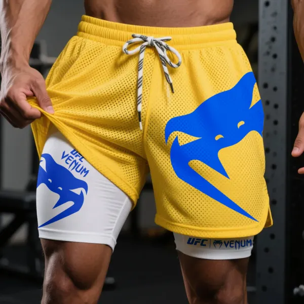 Fitness Double Mesh Shorts Everyday Basic Shorts Ultimate Fighting Double Shorts - Ootdyouth.com 