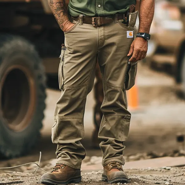 Men's Utility Work Pants With Multi-Pockets And Durable Design - Ootdyouth.com 