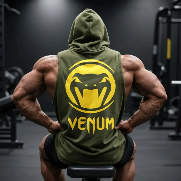 Large Loose Fit Comfortable Breathable Hooded Sleeveless Top Fitness Sports Ultimate Fighting Hooded T-shirt - Wayrates.chimpone.com 