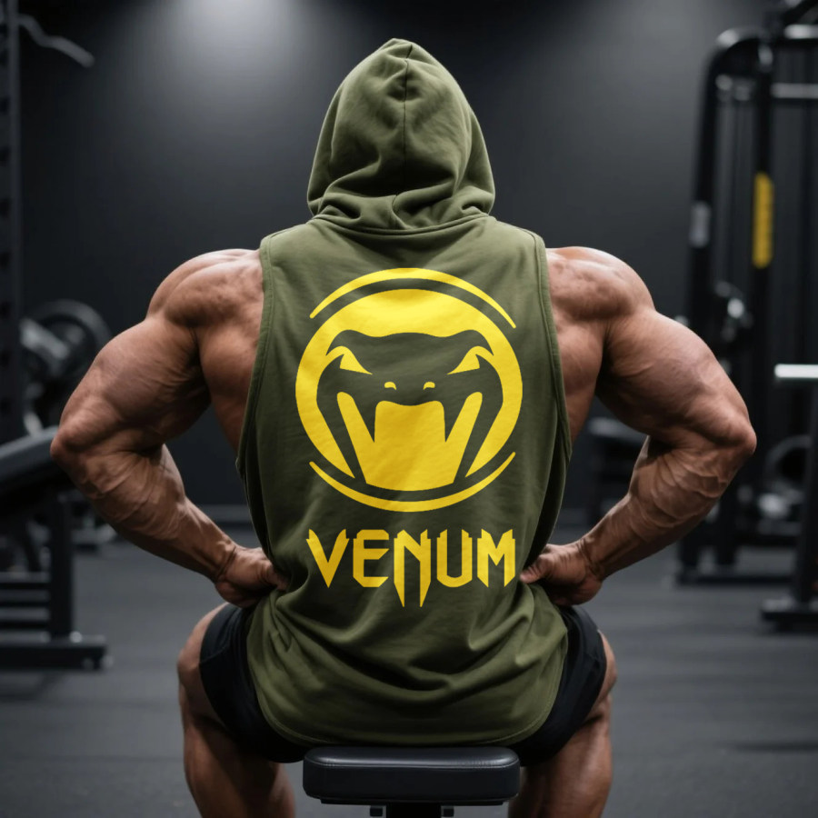 

Large Loose Fit Comfortable Breathable Hooded Sleeveless Top Fitness Sports Ultimate Fighting Hooded T-shirt