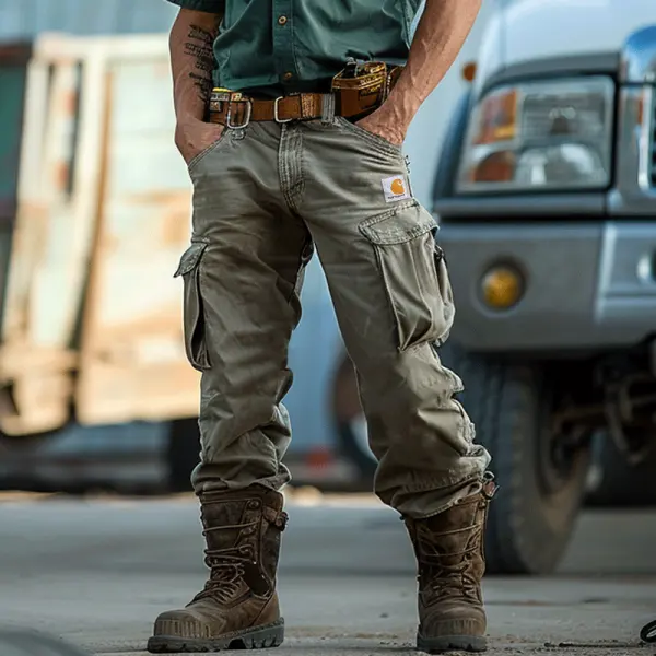 Cargo Work Pants With Multiple Pockets And Durable Design - Ootdyouth.com 