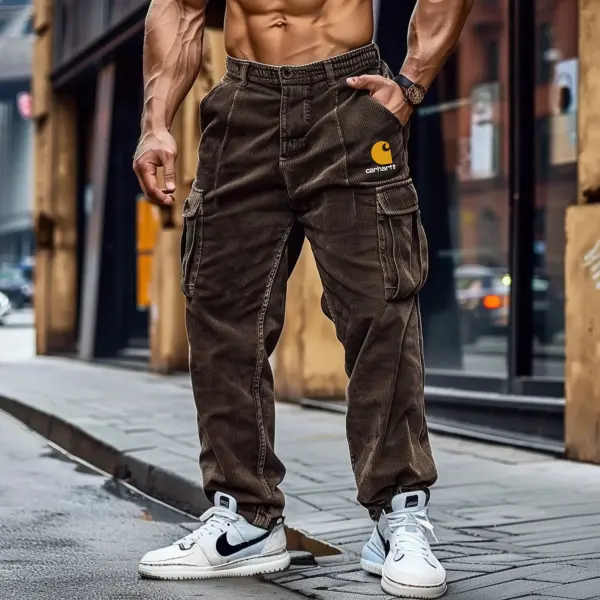 Men's Vintage Corduroy Cargo Pants For Men - Ootdyouth.com 