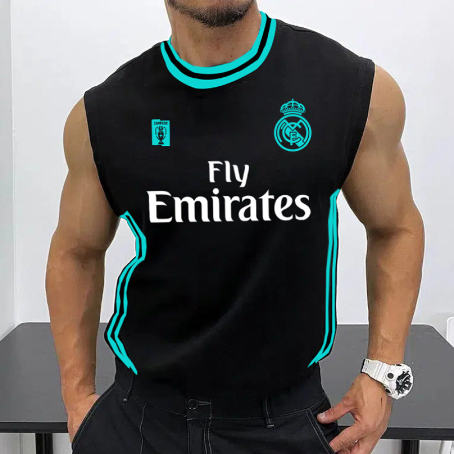 

Men's Football Team Logo Print Jersey Casual Fitness Sleeveless Vest
