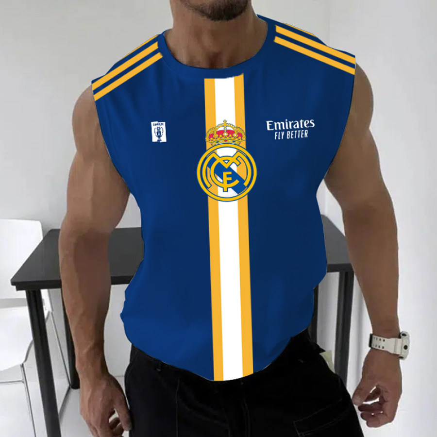 

Men's Football Team Logo Print Jersey Casual Fitness Sleeveless Vest