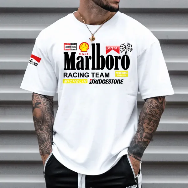 Unisex Oversize Racing Team Graphic Print T-Shirt - Wayrates.com 