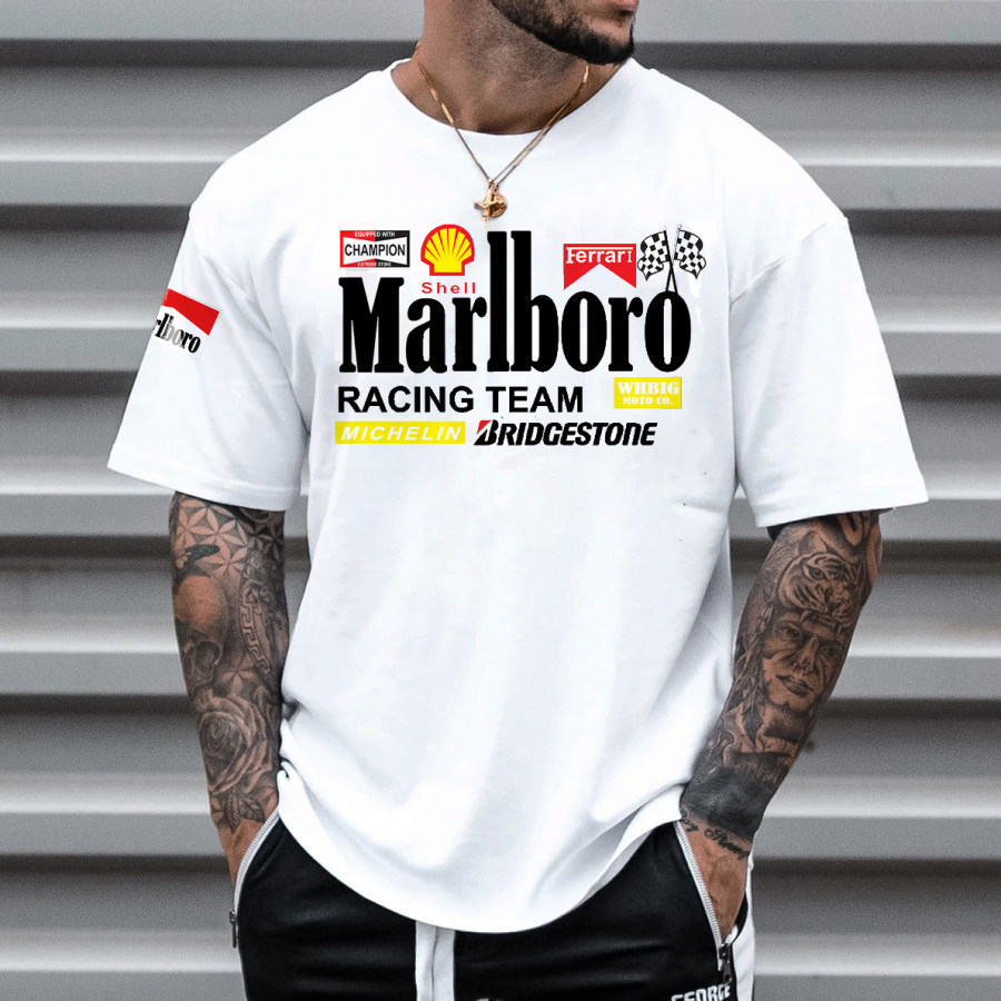 

Unisex Oversize Racing Team Graphic Print T-Shirt