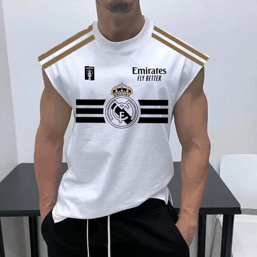 

Men's Football Team Logo Print Jersey Casual Fitness Sleeveless Vest