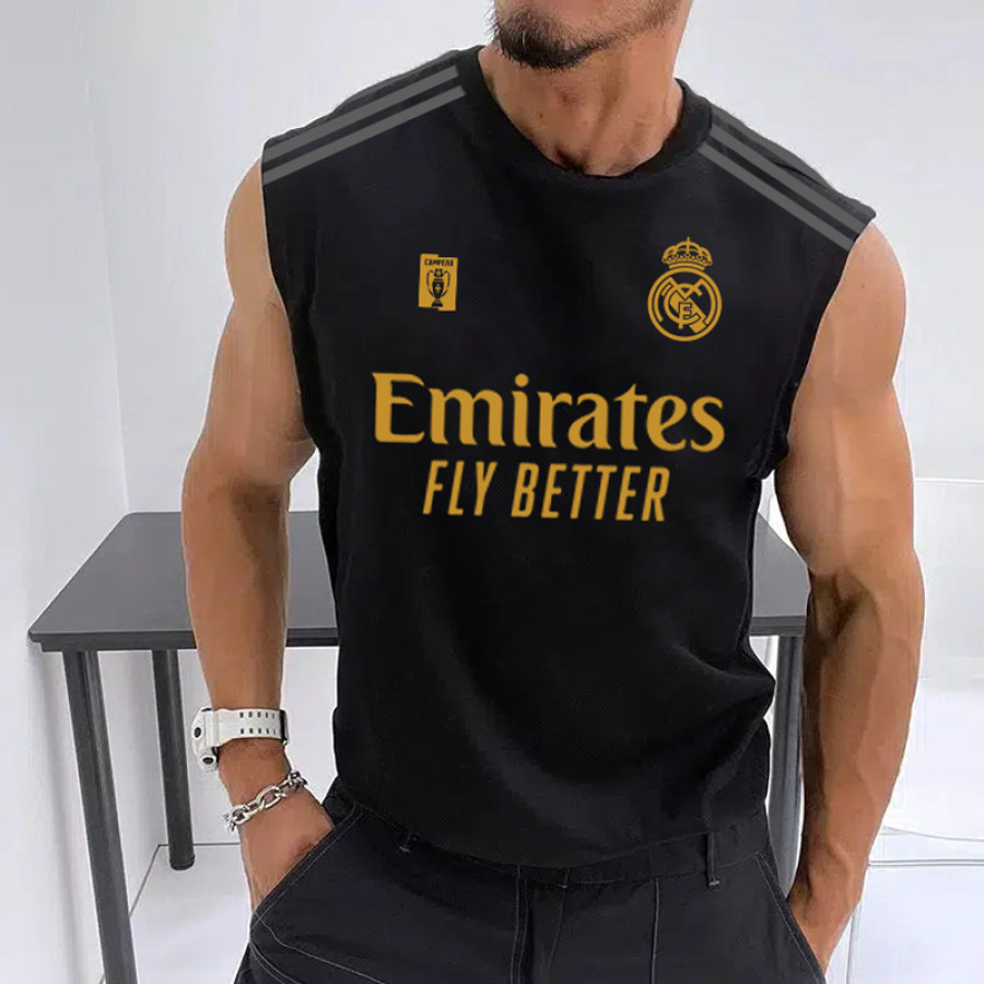 

Men's Football Team Logo Print Jersey Casual Fitness Sleeveless Vest