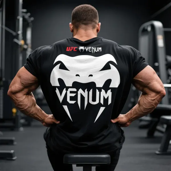 Oversized Loose Fit Short Sleeve T-Shirt Ultimate Fighting Print Top - Ootdyouth.com 