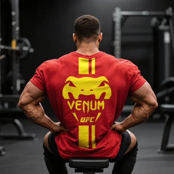 Oversized Loose Fit Short Sleeve T-Shirt Ultimate Fighting Print Top - Ootdyouth.com 