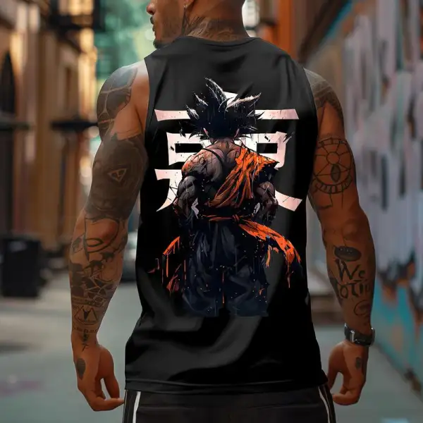 Unisex Oversized Anime Casual Print Tank Top - Ootdyouth.com 