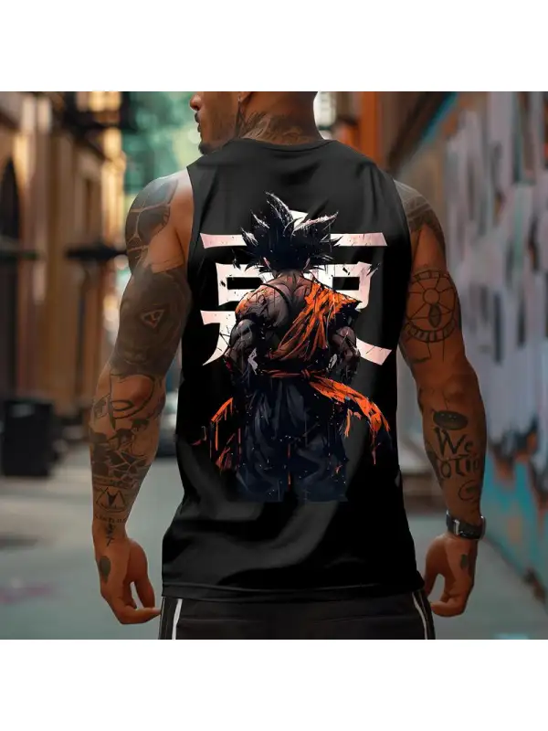 Unisex Oversized Anime Casual Print Tank Top - Aptkoi.com 