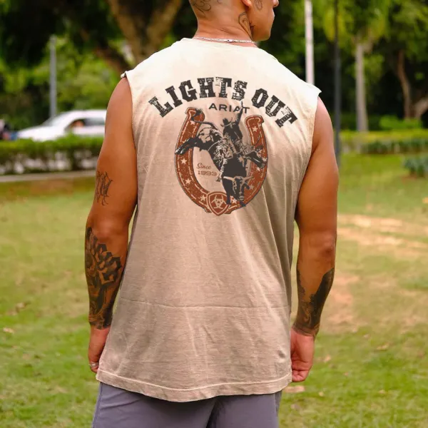 Mens Lights Out Muscle Tank Top - Ootdyouth.com 
