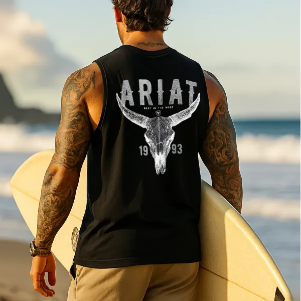 Mens Bull Graphic Tank Top - Ootdyouth.com 
