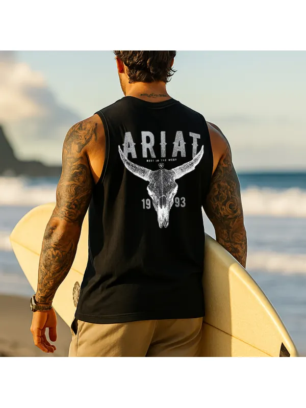 Mens Bull Graphic Tank Top - Aptkoi.com 