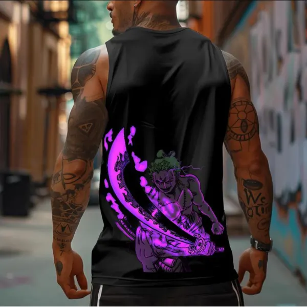 Unisex Oversized Anime Casual Print Tank Top - Ootdyouth.com 