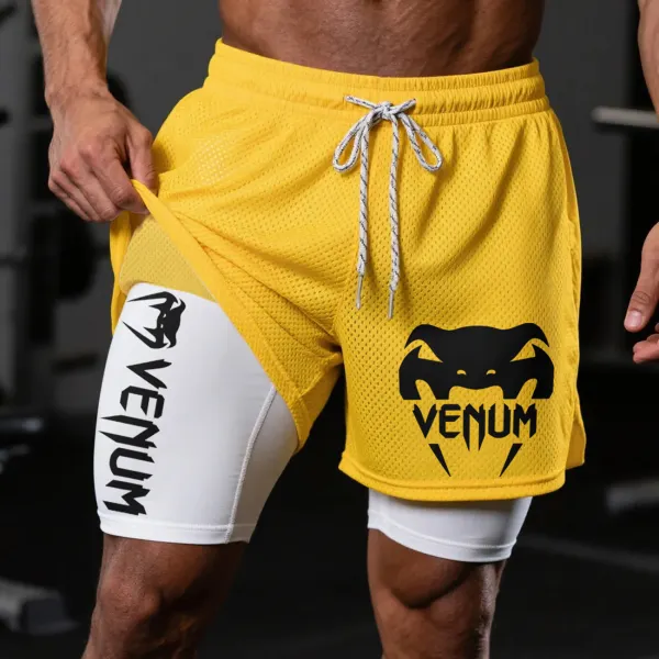 Fitness Double Mesh Shorts Venum MMA Shorts Ultimate Fighting Double Shorts - Wayrates.com 