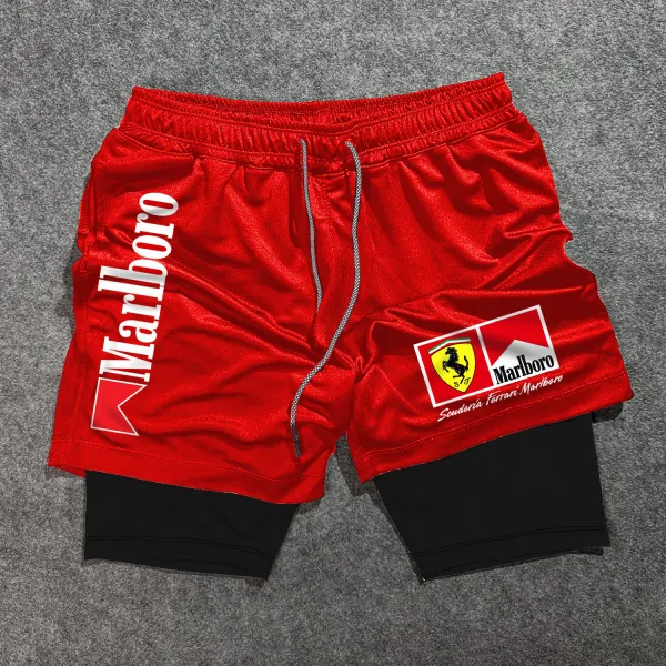 Casual Racing Workout Double Layer Shorts - Ootdyouth.com 