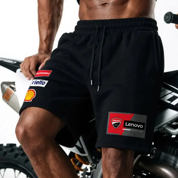 Unisex Loose Fit Motorcycle Print Shorts - Ootdyouth.com 