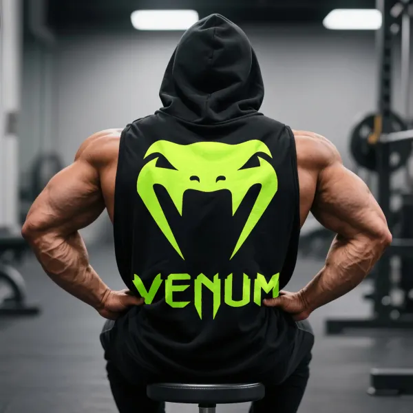 Large Loose Fit Comfortable Breathable Hooded Sleeveless Top Fitness Sports Ultimate Fighting Hooded T-shirt - Ootdyouth.com 