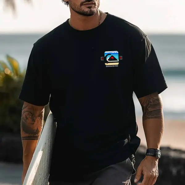 Unisex Vacation Surf Beach Logo Print T-shirts - Ootdyouth.com 