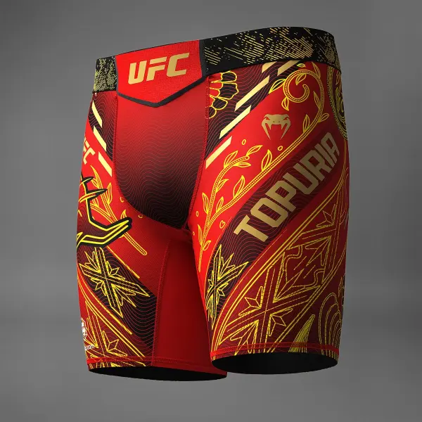 Themed Red And Black Fight Shorts With Tribal Dragon Design - Ootdyouth.com 