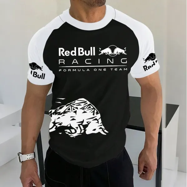 Men's Racing Team Graphic Print Contrast Tee - Ootdyouth.com 
