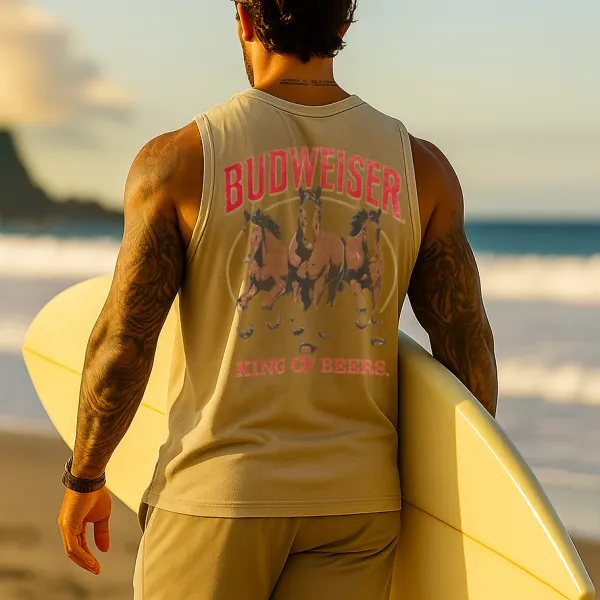Mens Horses Graphic Tank Top - Ootdyouth.com 