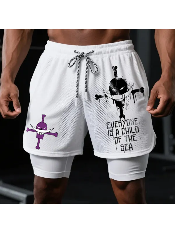 Fitness Double Mesh Shorts Everyday Basic Shorts Ultimate Fighting Double Shorts - Aptkoi.com 