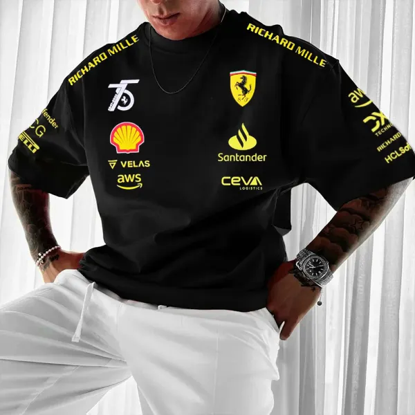 Men's Racing Inspired Graphic Casual T-shirt - Ootdyouth.com 