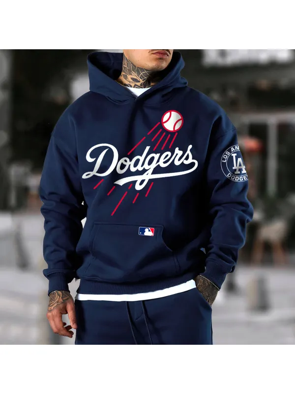 Retro Baseball Print Oversized Hoodie - Aptkoi.com 