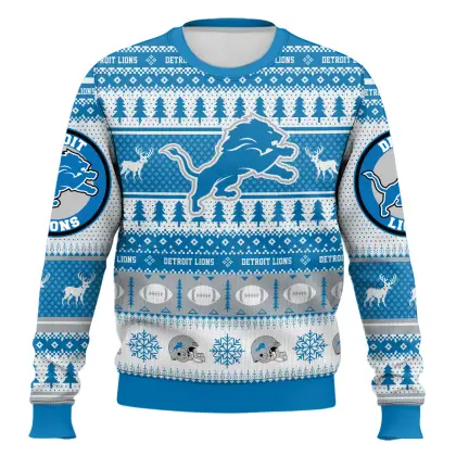 Ugly American Football Print Christmas Sweater